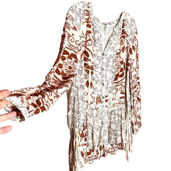 Free People Henna & Floral Design Tunic Top - Picture 5 of 12